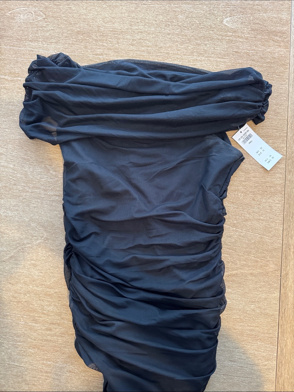 Black Ruched Off-Shoulder Top: NWT